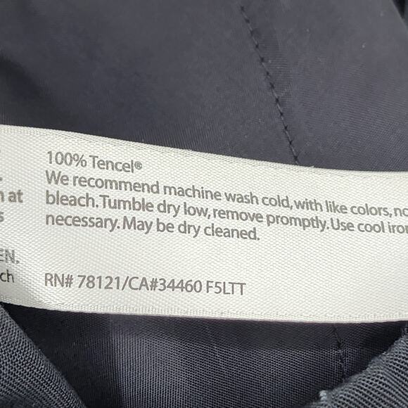 Eileen Fisher System High Rise Tencel Pull On Black Trouser Pants Size Medium - Picture 3 of 4